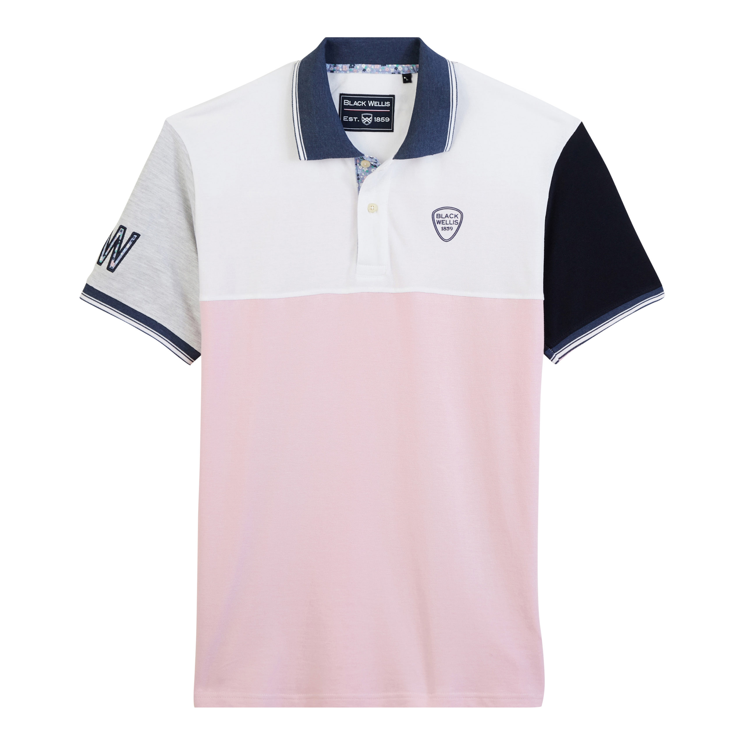 150 223001_POLO MC ROSE_ BLANC_ GRIS C_ B.MARINE_1