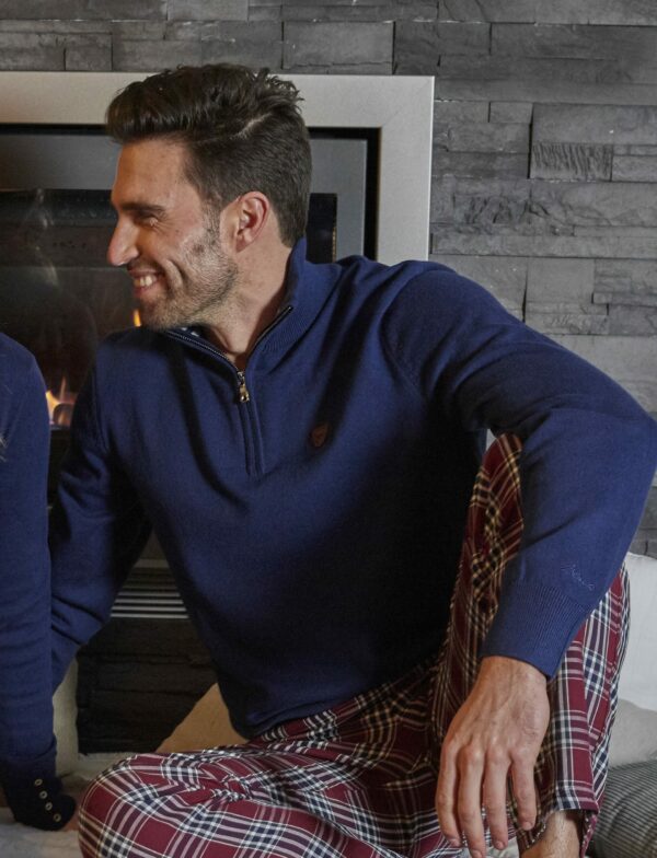PULL COL CAMIONNEUR CASUAL CHIC SIGNATURE BLEU