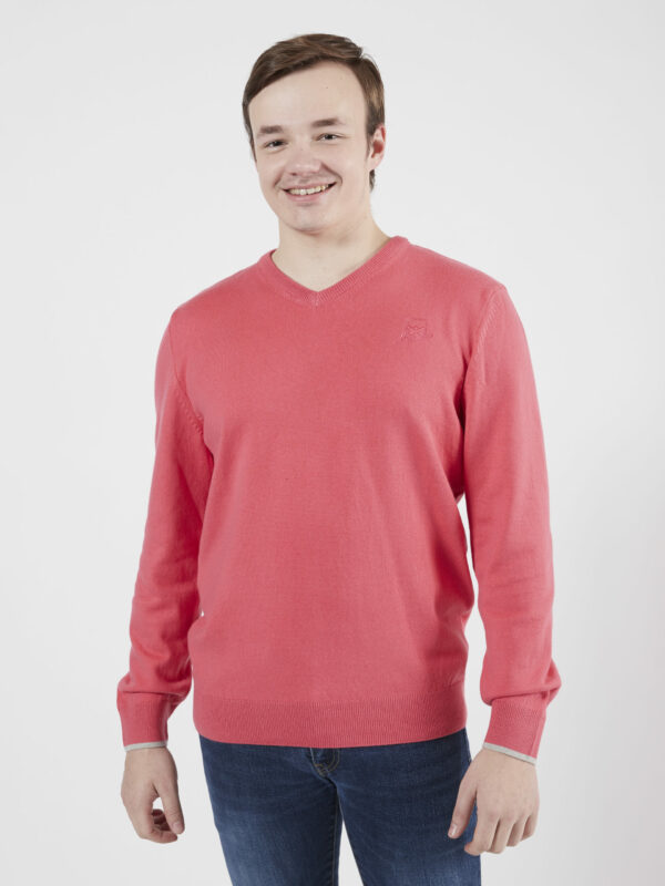 PULL ENCOLURE V CASUAL CHIC SIGNATURE CORAIL