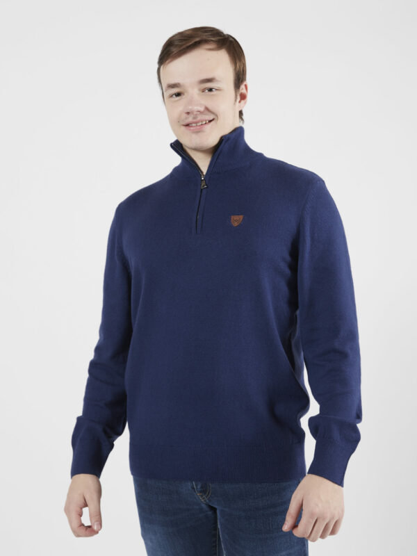 PULL COL CAMIONNEUR CASUAL CHIC SIGNATURE BLEU – Image 2