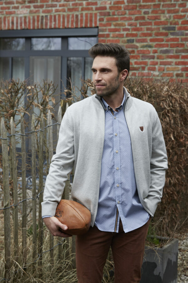 GILET TRICOT CASUAL CHIC SIGNATURE GRIS