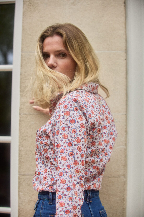 CHEMISE ROSES HERITAGE ORANGE – Image 5