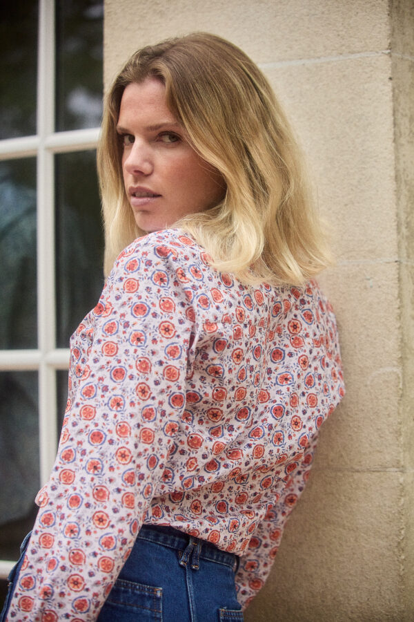 CHEMISE ROSES HERITAGE ORANGE – Image 3