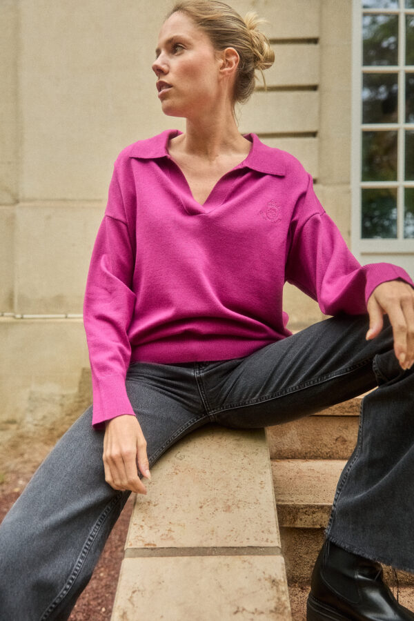 PULL COL POLO ROSES HERITAGE STRAWBERRY – Image 2