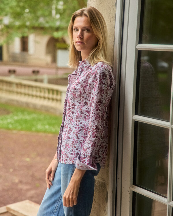 CHEMISE ROSES HERITAGE RUCHE – Image 2